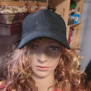 Classic Black Cat Cap with Paw Design